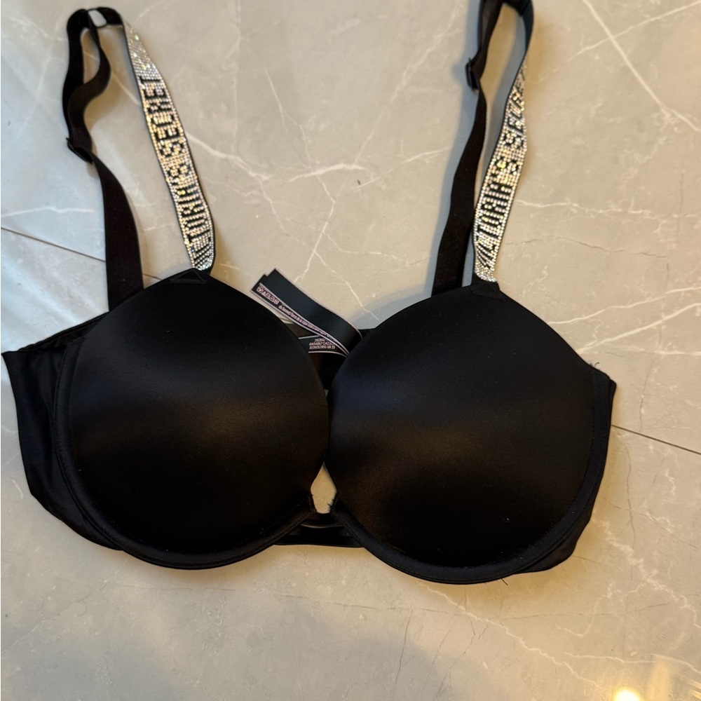 Victoria's Secret Black Bra with Decorative Straps